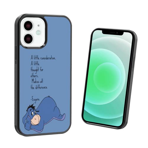 Phone Case Cover For Iphone Se 7 8 X Xr 11 12 13 14 Plus Mini Pro Max Silicone Eeyore Style Shockproof - Cute Donkey Quote Black #TOP1