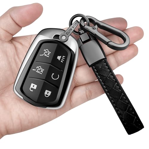 Sindeda for Cadillac Key Fob Cover with Keychain Soft Full