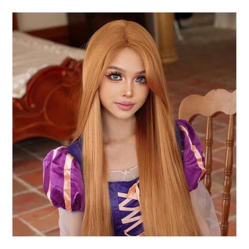 Perruques Cheveux Humains marron clair d'une qualité rare avec boucles moelleuses 120cm