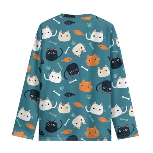 Image of Girls Long Sleeve T Shirt Cute Cartoon Crewneck Shirt for Kids 3-16Y Fall Winter Clothes