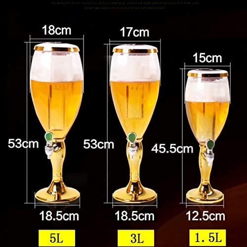 KRASS Dispensador de cerveja grande para torre de cerveja, 5 litros, torre de cerveja com corrente d