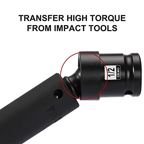 Image of Mayouko 3PCS Impact Universal Joint Set, Swivel Socket Adapter Set,1 /4, 3 /8, 1 /2 Inch, CR-MO Impact Grade