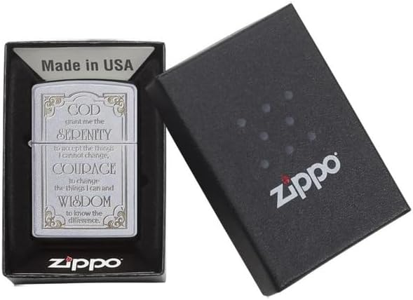 Custom Personalized ZIPPO Street Chrome Lighter Serenity Prayer - Engraving