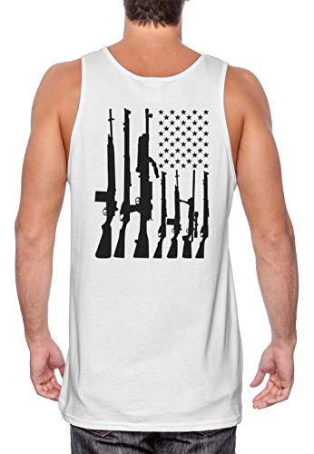 Haase Unlimited Machine Gun American Flag - 2nd Amendment Men's Tank Top