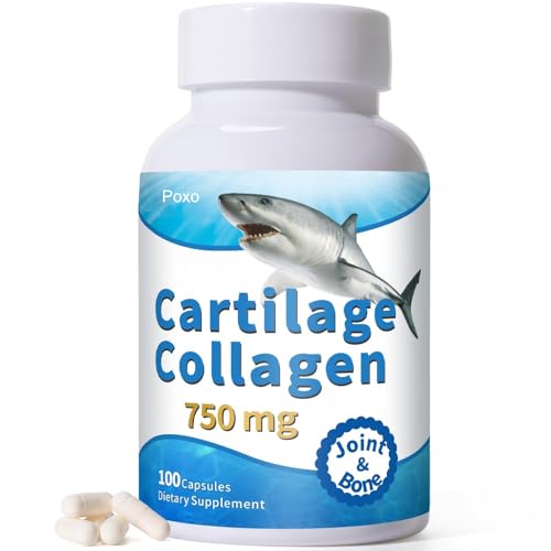Poxo Cartilage with Cartilage 750mg Glucosamine & Collagen Great for Seniors & Athletes 100 Capsules