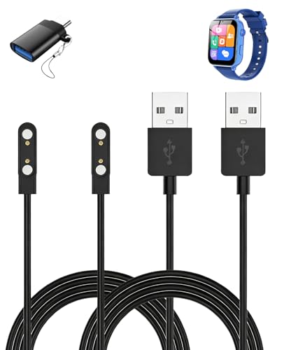 Cargador de reloj Xipax 1.8 cable de carga duradero negro con USB-C pack de 2