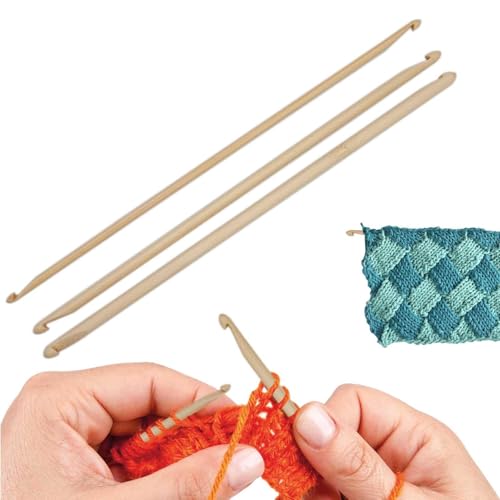 Agujas de ganchillo – Aguja de tejer de doble extremo, gancho para tejer | Herramienta ergonómica de tejer para manualidades, tejer, suéteres | Suministros de ganchillo para principiantes y