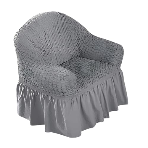 FUNOMOCYA Chenille Sofa Covers Stretch Recliner Slipcover Large Couch Cover Protective Gray Pockets