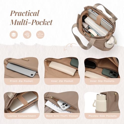Mochila convertible para laptop para mujer casual tipo tote miniatura 4