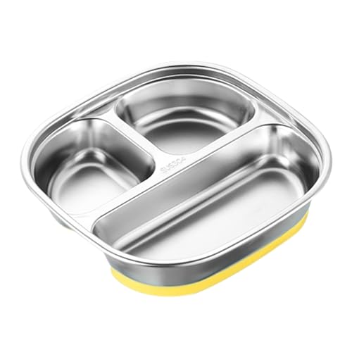Platos De Acero Inoxidable - Juego De Bandejas De Comida Divididas Para Niños Pequeños, Diseño De Vajilla Antideslizante E Irrompible, De Servicio De Alimentos Duradero, Vasos