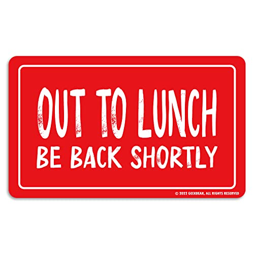 Panneau Out to Lunch rouge de signalisation pour bureau et commerce