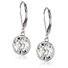 Amazon-Collection-Sterling-Silver-Pink-Round-Leverback-Dangle-Earrings