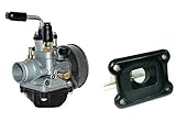 carburatore cagiva mito sp525 NUOVO RACING D.21mm ____ CARBURATORE con la LEVA al dispositivo avv. MANUALE ____ + COLLETTORE ASPIRAZIONE ____ Il carburatore tipo racing con il diametro di diffusore aumentato - 21mm ____ Il diametro d’imbocco collettore aspirazione - 25 mm ____ L'imbocco d’aria prima di riduzione ( tra carburatore e filtro aria ) 32mm - dopo la riduzione 60 mm ____ La reduzione permette di inserire il filtro d’aria maggiore, ma si può anche svitare. ____ Il diffusore di diametro allargato permette di