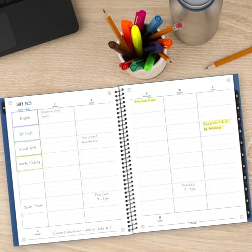 Image of Five Star Planner 2025-2026 Academic, Weekly & Monthly Advance Student Planner + Study App, 8-1 /2 inch x 11 inch, Large, Pacific Blue (CAW65920)