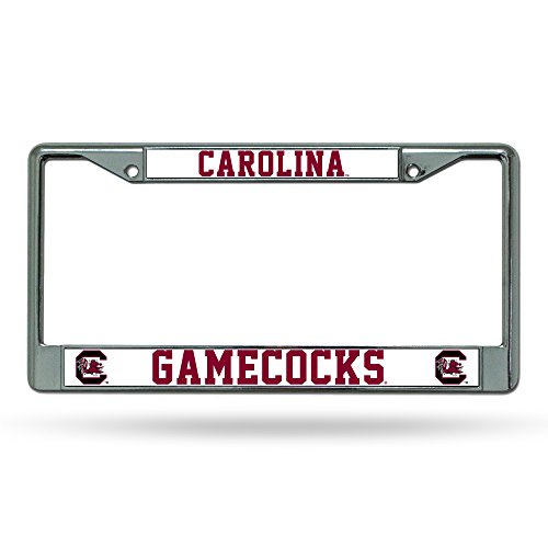 Rico Industries NCAA South Carolina Gamecocks Premium License Plate Chrome Frame 12
