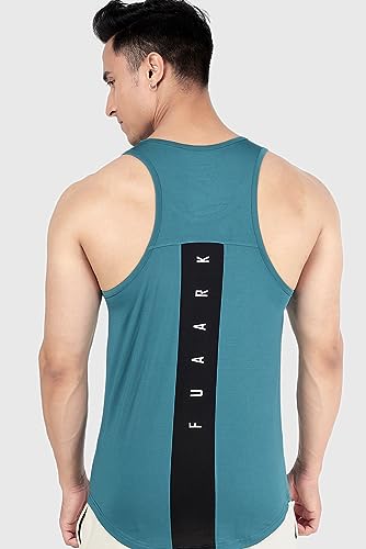 Image of FUAARK Surge Slim Fit Solid Gym Tank Tops for Men