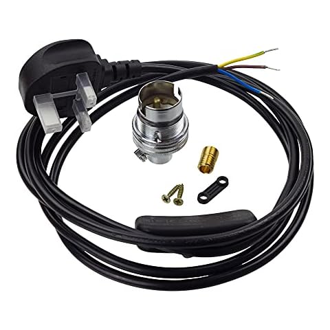 Wooden Base Lamp Kit 8 with Chrome Un-Switched Lampholder KIT8C Cover