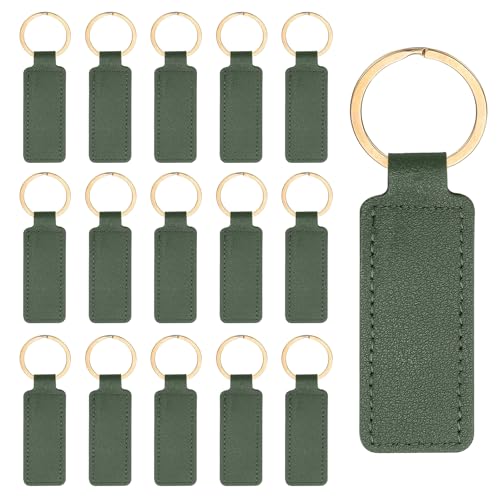 Porte-clés vierges en cuir PATIKIL durables avec anneaux robustes pour marquage et étiquetage
