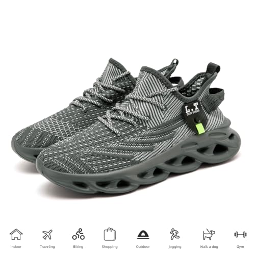 Image of EGMPDA Mens Shoes Running Slip On Tennis Walking Shoes Lightweight Breathable Sneakers for Gym Work Casual Soft Sole Trainers Non Slip Athletic Footwear