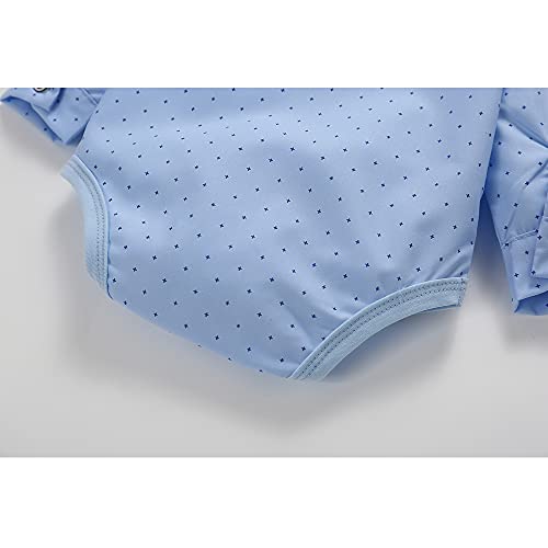 Hemarisle Baby Toddler Boy Formal Gentleman Suits,Dress Long Sleeve Blue Shirt With Bowtie+Suspender Pants Dressy Outfit (3136Light Blue, 12-18 Months) #TOP5
