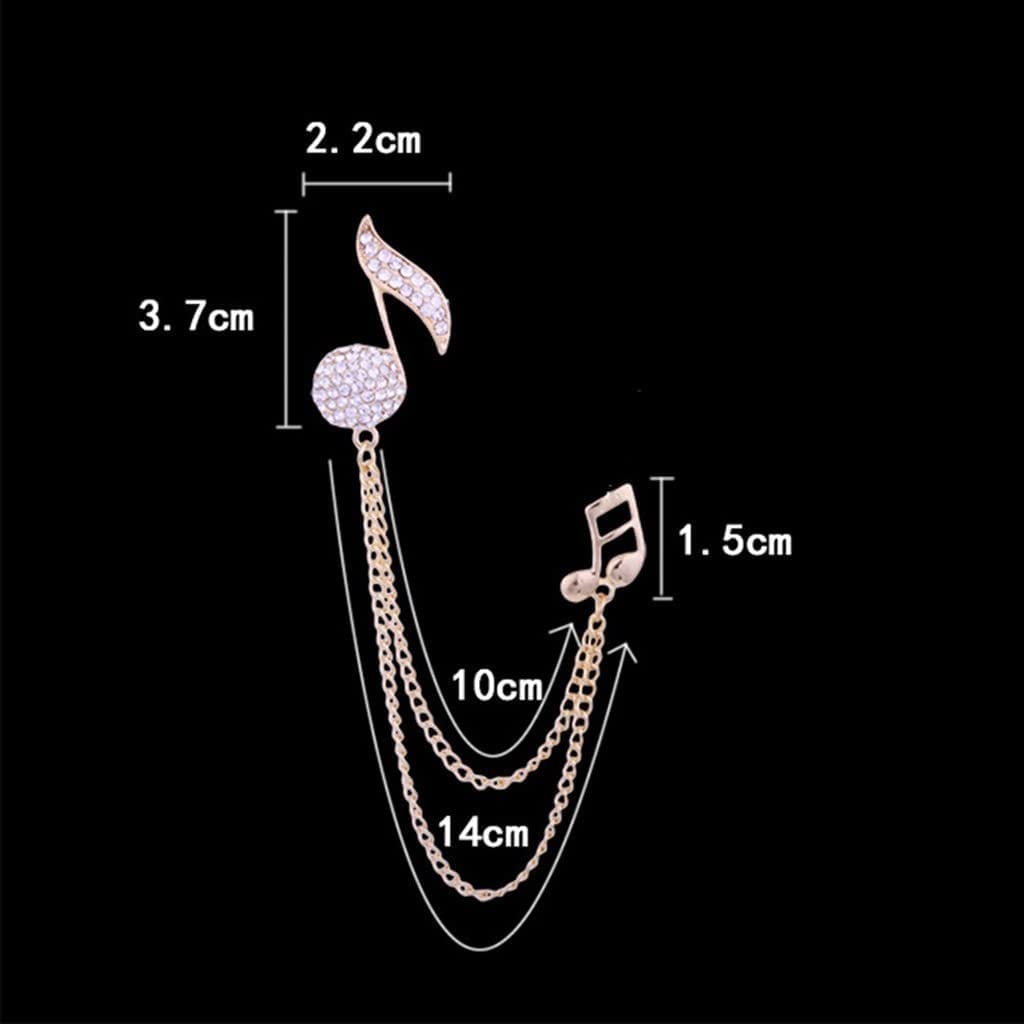 Spilla Nota musicale Spilla Spilla a catena con nappa oro argentata for uomo woem Decorazione in metallo Spilla Spilla Accessori da sposa Spilla for donna Accessori abbigliamento
