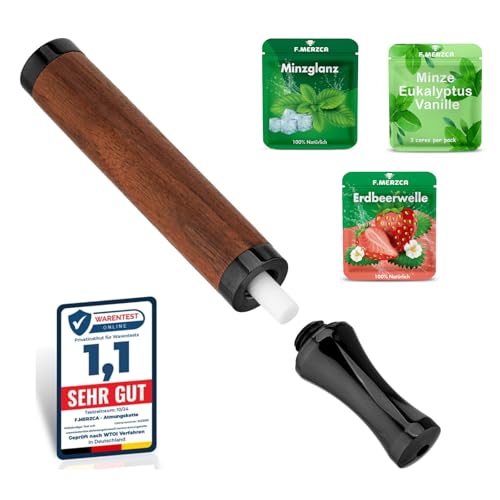 F.MERZCA® Rauchentwöhnung Atemholz mit leckerem Minze, Erdbeere und Eukalyptus Mix Geschmack – 9× Filter MIT MEHR WIDERSTAND – Zigarettenersatz & Rauchfrei Hilfsmittel Nikotinfrei mit 900 Zügen F.MERZCA® Rauchentwöhnung Atemholz mit leckerem Minze, Erdbeere und Eukalyptus Mix Geschmack – 9× Filter MIT MEHR WIDERSTAND – Zigarettenersatz & Rauchfrei Hilfsmittel Nikotinfrei mit 900 Zügen