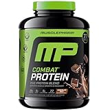 MusclePharm Combat Protein Powder, Chocolate Milk Flavor, Fuels Muscles for Productive Workouts, 5 Protein Sources Including Whey Protein Isolate & Egg Albumin, Gluten Free, 6.2 lb, 77 Servings