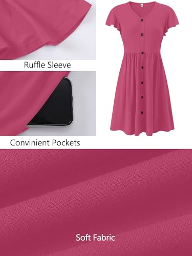 Image of Heymoments Women's Summer Short Sleeve Dresses Casual T-Shirt Flowy Tunic Ladies Beach Sundress