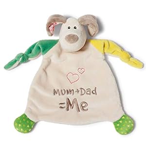 NICI Hund Mum+Dad=Me Schmusetuch 25x25 cm