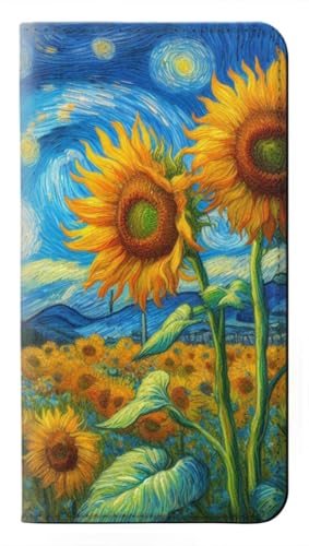 Housse cuir Samsung Galaxy A37 poésie tournesol étui clapet Van Gogh