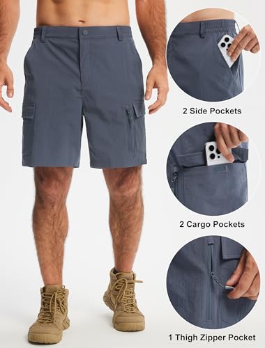 Image of Libin Men's Hiking Cargo Shorts with Zipper Pockets