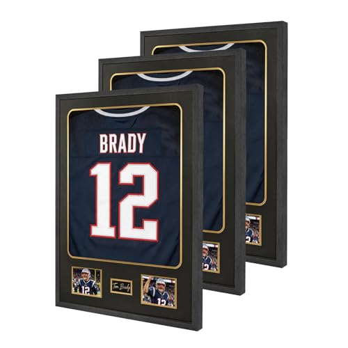 Image of IHEIPYE Jersey Frame Display Case 3 Pack - Large Sport Jersey Shadow Box with UV Protection Acrylic for Baseball, Basketball, Football, Soccer, Hockey, Shirt and Uniform