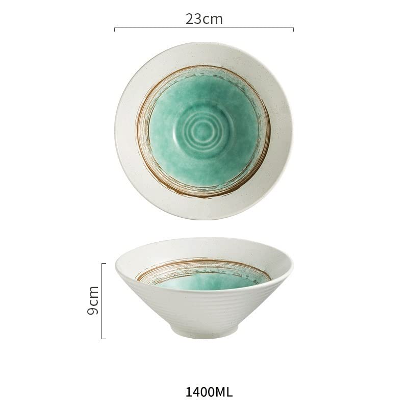 Cuencos de cerámica para servir, Ideal para cocina, restaurante, barbacoa, ensalada, fideos, Mesa de Interior, postre, cereales (1400 ml)