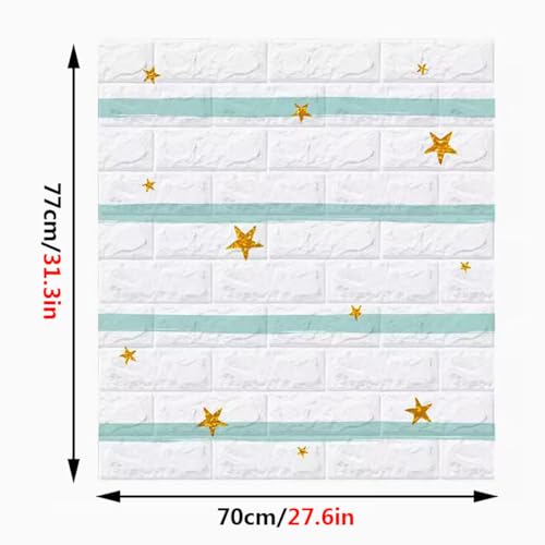 Papier peint 3D blanc imperméable en dalles de mousse lavables - 4