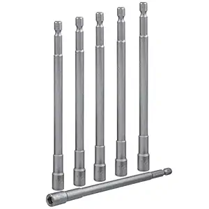 Yakamoz 6Pcs Long Impact Nut Driver Set Magnetic Nut Setter Driver Bits 1/4
