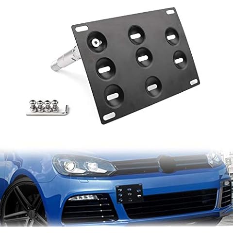Artudatech Registration Plate Holder, Front Bumper Hooks Mounting Car Number Plate Metal Holder Licence Plate Holder for V W MK6 Golf Cover