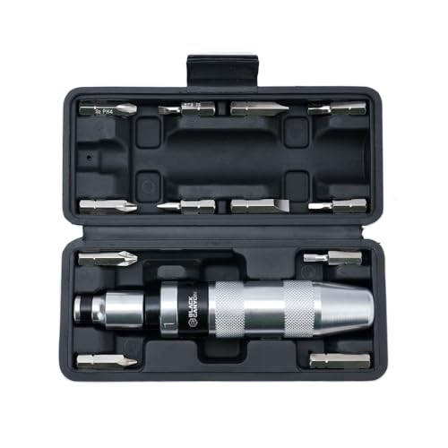 BLACK CANYON 1/2' S2 Hand Impact Screwdriver, 12-Pieces Tip Styles Slotted, Phillips, Hex, Manual...