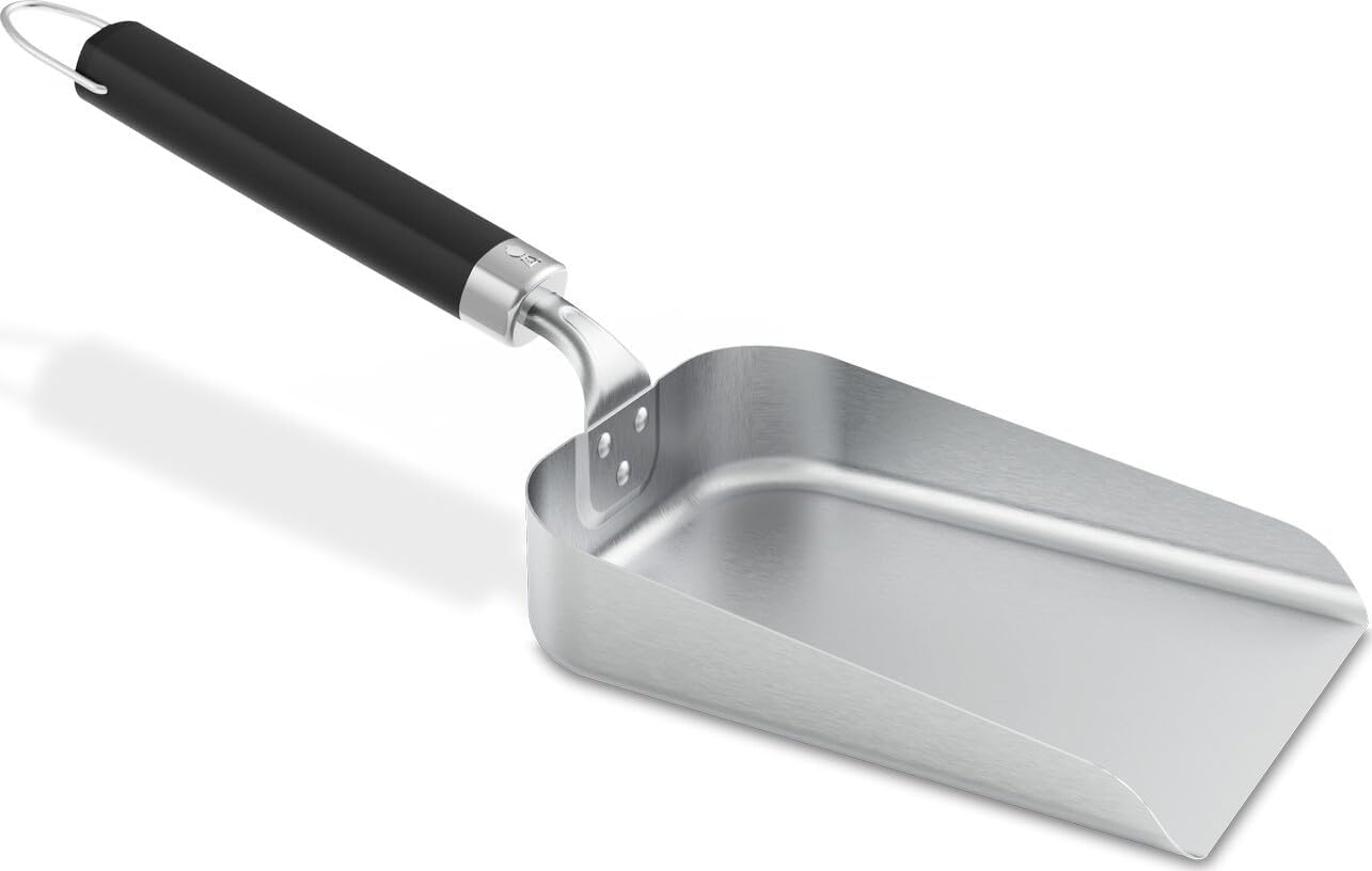 Weber Griddle Scoop – Wide Stainless Steel Scoop with Raised Edges, Non‑Slip Handle & Dishwasher‑Safe Design