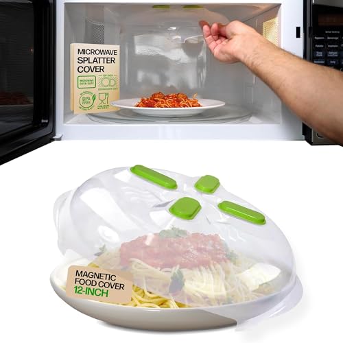 Image of HOVER COVER Magnetic Microwave Splatter Cover for Food - 12-Inch - Green