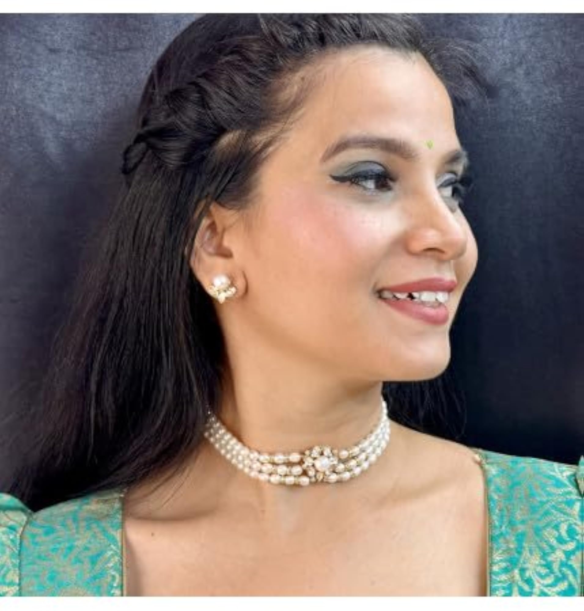 Zivah 3 Lines Pearl Choker Set, Gift Ready
