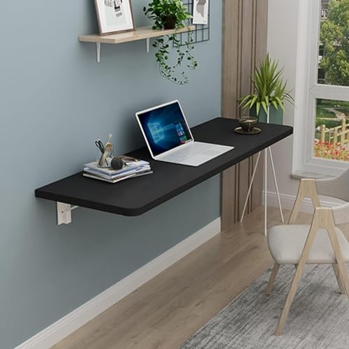 Mesa plegable montada en la pared, escritorio flotante para laptop, mesa de trabajo plegable, mesa de comedor pequeña para ahorrar espacio, escritorio de madera para computadora colgante para estudio