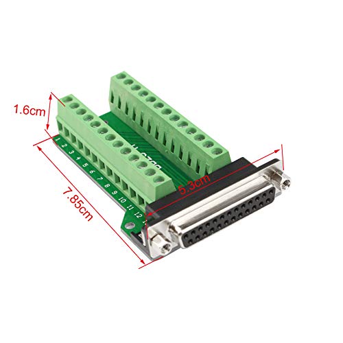 Conector conector D-sub DB25 hembra sin soldadura para placa miniatura 5