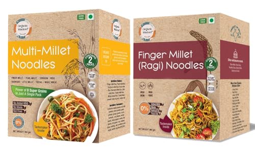 Image of Organic Wisdom-Back to Roots Multi Millet & Ragi (Finger Millet) Noodles Combo Pack,384g each |No Maida, MSG or Refined Oil | Rich in Protein & Fiber|Healthy Instant Noodles|Tastemaker Inside