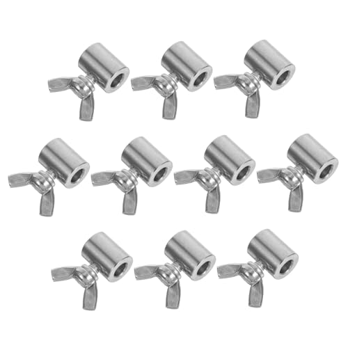 TOBBOMEY 10 Piezas Abrazaderas Cable Acero Clip para Cuerda Alambre Doble Sencilla sin Herramientas Montaje Rápido Uso Rigging Escalada Cercados