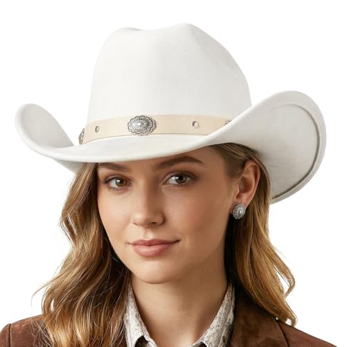 Image of Cowboy Hat for Men Women Suede Western Leather Cowgirl Hats Uniex Hat