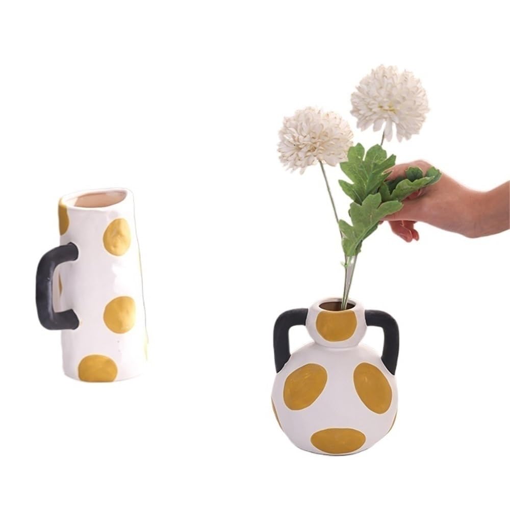 Vaso Di Fiori Vaso in ceramica dipinto, semplice arredamento for hotel, forma di bollitore, composizione floreale