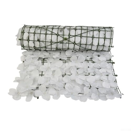 Honseadek Valla de privacidad de 05 x 1 m con diseño de flor de cerezo, repelente al agua, sustancias de polietileno, decoración de pared de jardín, panel de patio para setos artificiales al aire