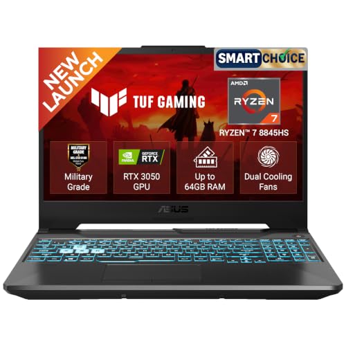 Image of ASUS TUF A15 (2026),Smartchoice,AMD Ryzen 7 8845HS,RTX 3050-4GB,16GB RAM (Upgradeable),512GB SSD,FHD,15.6 inch(39.6 cm),144Hz,Win 11,M365 Basic(1Y),Office 24,Black, 1 Year Brand Warranty