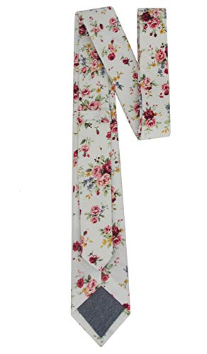 Image of Kebocis Mens Skinny Cotton Floral Tie for Men