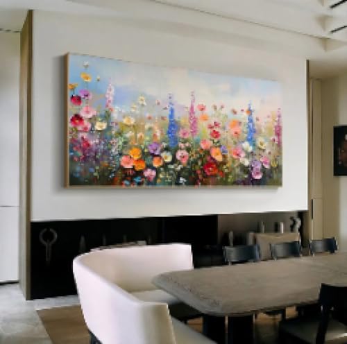Tableau de salon abstrait grand format 70x140 cm pour illuminer vos murs